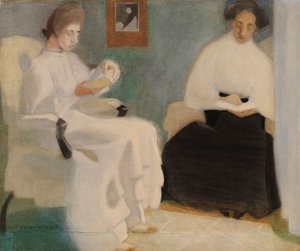 Dívky při čtení od Helene Schjerfbeck