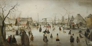 Nizozemština: Ledová zábava na vesnici Ledová scéna od Hendrick Avercamp
