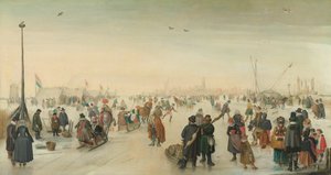 Užijte si led poblíž města Zimní krajina poblíž města od Hendrick Avercamp