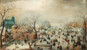 Německy: Zimní krajina s bruslaři Zimní krajina s bruslaři od Hendrick Avercamp
