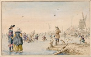 Hendrick Avercamp - Zimní krajina s bruslaři, Albertina od Hendrick Avercamp