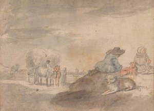 Krajina s vozem se senem od Hendrick Avercamp