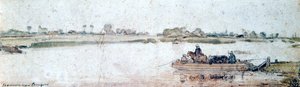 Říční krajina s lanovým přívozem, počátek 17. století. od Hendrick Avercamp