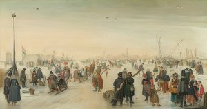 Zimní radovánky před městem. Kolem roku 1620 od Hendrick Avercamp