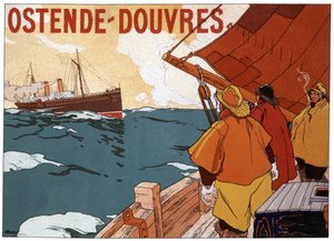 Trajekt mezi Ostende a Doverem, kolem roku 1900 (plakát)