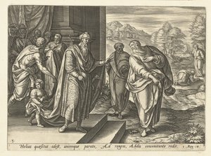 Eliáš mluví podruhé s králem Achabem Historie Eliáše (název série) od Hendrick Goltzius (rejected attribution)