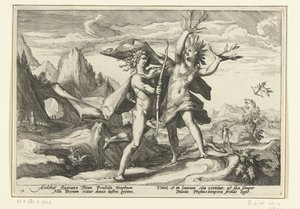 Daphne se promění ve vavřín Ovidiovy metamorfózy (název série) od Hendrick Goltzius (workshop of)