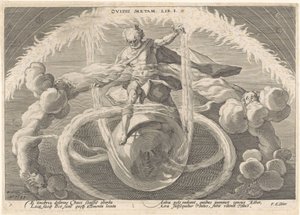 Stvoření čtyř živlů Metamorfózy Ovidia (název série) od Hendrick Goltzius (workshop of)