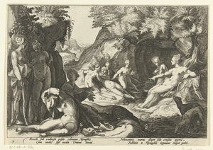 Diana zjistí těhotenství Callisto Ovidiovy metamorfózy (název série) od Hendrick Goltzius (workshop of)
