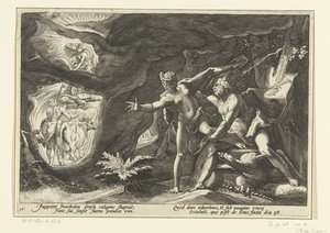 Jupiter útočí na Io Ovidiovy metamorfózy (název série) od Hendrick Goltzius (workshop of)