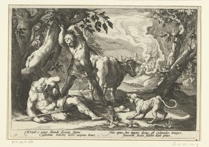 Mercurius doodt Argus Ovidiovy metamorfózy (název série) od Hendrick Goltzius (workshop of)