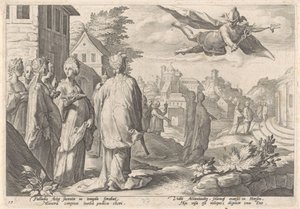 Mercurius en Herse Metamorfosen van Ovidius (název série) od Hendrick Goltzius (workshop of)