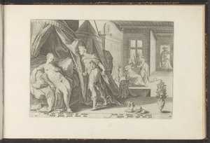 Mercurius v Hersesově fotoaparátu Ovidiovy metamorfózy (název série) Herescheppingen van P. Ovidius Naso (název série) od Hendrick Goltzius (workshop of)