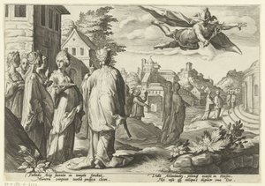 Mercury se zamiluje do Herse Ovidiovy metamorfózy (název série) od Hendrick Goltzius (workshop of)