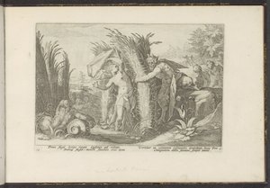 Chléb a Syrinx Ovidiovy metamorfózy (název série) Herescheppingen van P. Ovidius Naso (název série) od Hendrick Goltzius (workshop of)