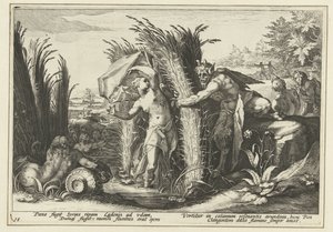 Pan en Syrigs Ovidiovy metamorfózy (název série) od Hendrick Goltzius (workshop of)