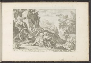 Peneus navštívili jiní říční bohové Ovidiovy metamorfózy (název série) Re-creations P. Ovidius Naso (název série) od Hendrick Goltzius (workshop of)