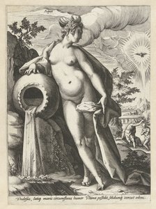 Voda Aqua (název na objektu) The Four Elements (název série) od Hendrick Goltzius (workshop of)
