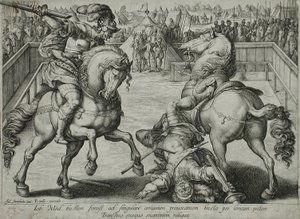 Souboj na koních od Hendrick Goltzius