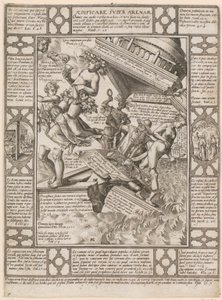 Aedificare super Arenam, list 7 ze série „Alegorie křesťanské víry“ od Hendrick Goltzius