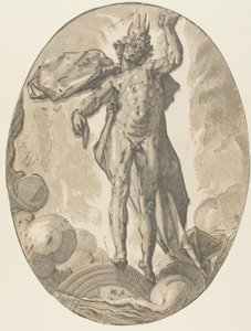 Aether, deska šest od Demogorgona a Božstev od Hendrick Goltzius