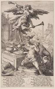 Alegorie slávy a dějin, z knihy Římští hrdinové od Hendrick Goltzius