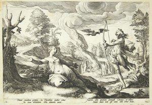 Apollo zabije Koronise od Hendrick Goltzius