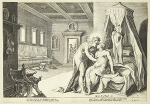 Apollo zneužívá Leucothoe od Hendrick Goltzius