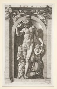 Bacchus, číslo 7 v sérii Osm starožitných bohů od Hendrick Goltzius