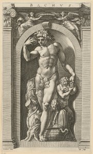 Bacchus, list č. 7 ze série „Osm antických božstev“ od Hendrick Goltzius