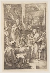 Kristus před Kaifášem, z Umučení Krista od Hendrick Goltzius