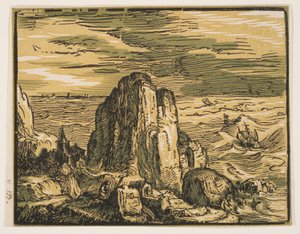 Útes na pobřeží od Hendrick Goltzius