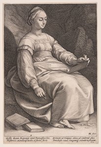 Clio, múza dějin, z knihy Devět múz od Hendrick Goltzius