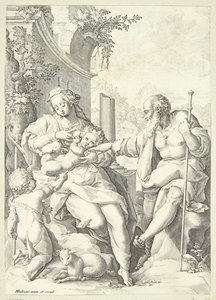 Svatá rodina s malým Janem od Hendrick Goltzius