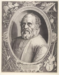 Dirck Volkertsz. Coornhert (s rámečkem) od Hendrick Goltzius