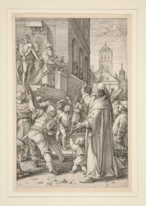 Ecce Homo, z The Passion, #8 v sérii 12 rytin od Hendrick Goltzius