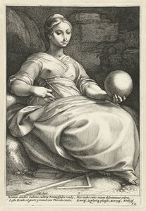 Erato Devět múz (název série) od Hendrick Goltzius