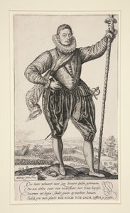 Gerrit de Jong (nebo nositel štiky stojící) od Hendrick Goltzius