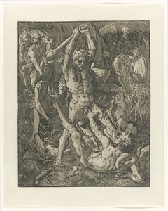 Hercules porazil Cacus Herkules a Cacus od Hendrick Goltzius