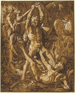 Herkules zabíjí Caca od Hendrick Goltzius