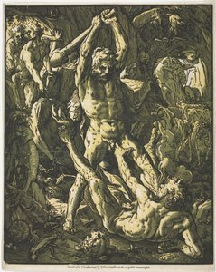 Herkules a Cacus od Hendrick Goltzius