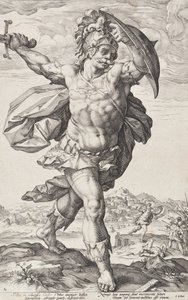 Horatius Cocles (Římští hrdinové, list 2) od Hendrick Goltzius