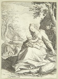 Zbytek na letu do Egypta od Hendrick Goltzius