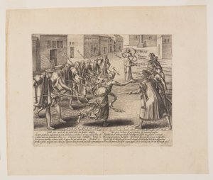 Zneuctěné soudní spory, z knihy Litis Abusus (Zneužití práva) od Hendrick Goltzius