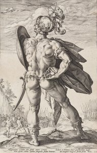 Marcus Valerius Corvus (Římští hrdinové, list 6) od Hendrick Goltzius