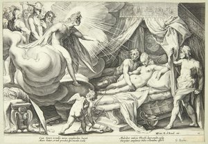 Mars a Venuše jsou překvapeni od Hendrick Goltzius