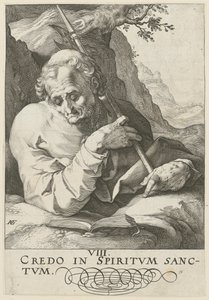 Matouš, list 9 ze souboru „Kristus, dvanáct apoštolů a Pavel“ od Hendrick Goltzius