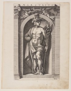 Mercurius, z knihy Osm pohanských bohů od Hendrick Goltzius