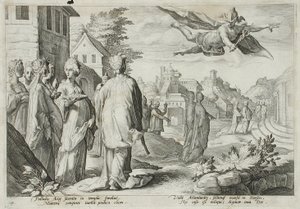 Merkur zamilovaný do Hersé, dcery Kekropa od Hendrick Goltzius