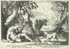 Merkur zabíjí Arguse od Hendrick Goltzius